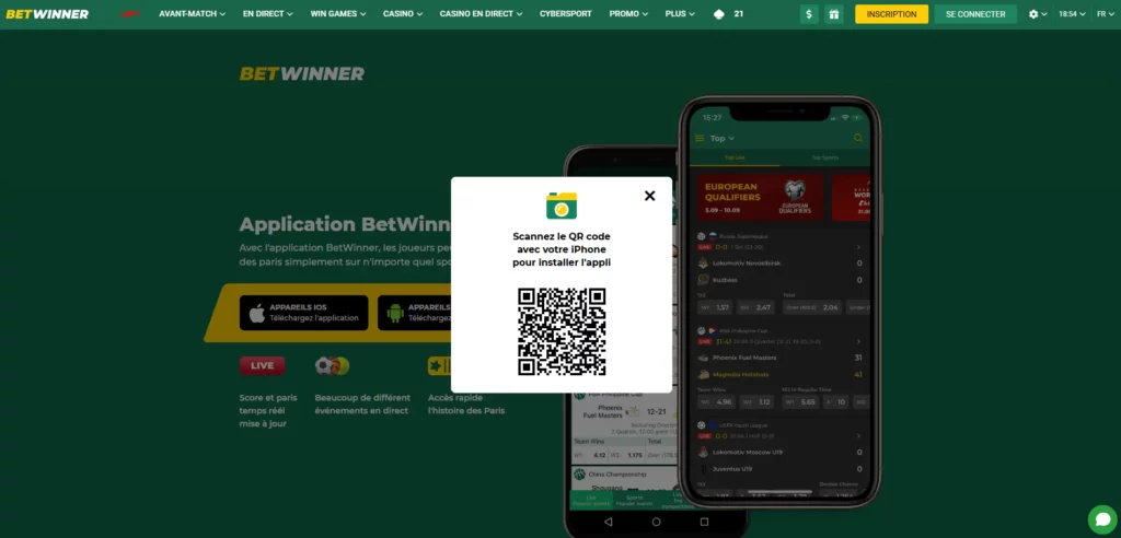 Accéder à l'application Betwinner dans l'App Store