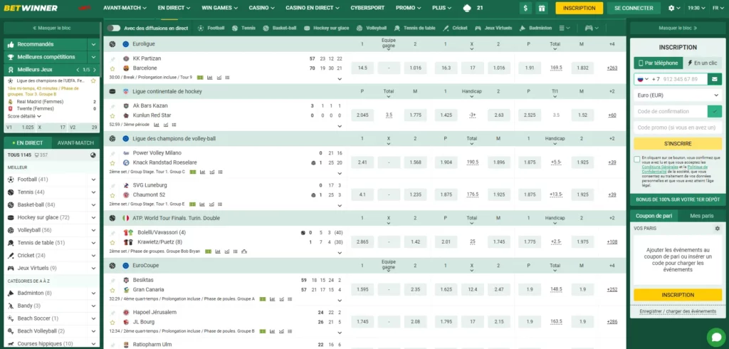 Options de paris sportifs