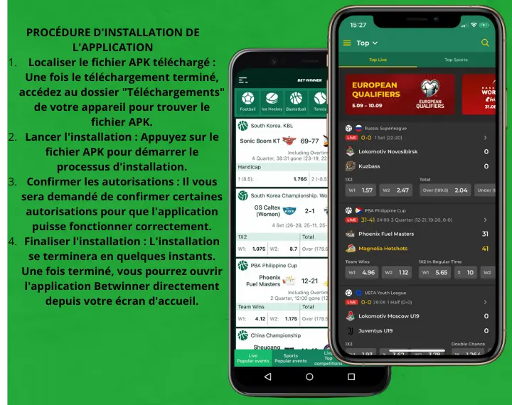 Procédure d'installation de l'application